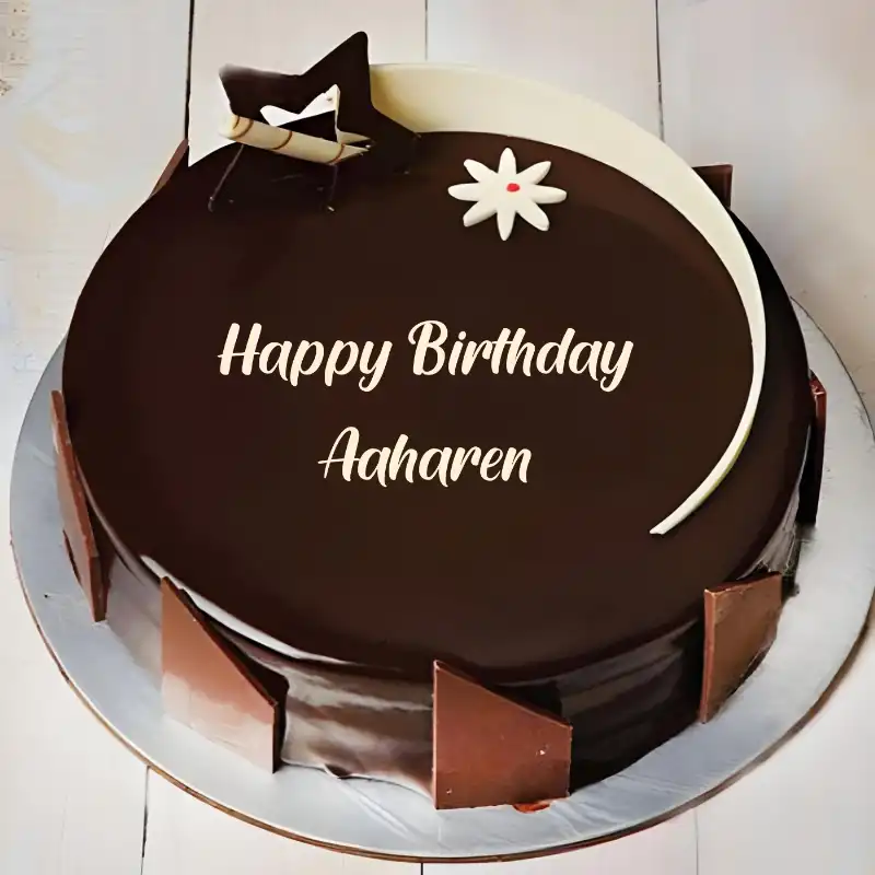Happy Birthday Aaharen Chocolate Star Cake
