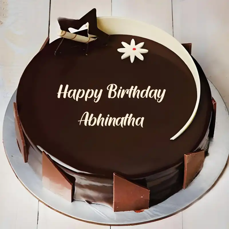 Happy Birthday Abhinatha Chocolate Star Cake