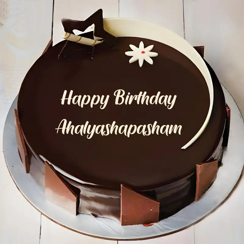 Happy Birthday Ahalyashapasham Chocolate Star Cake