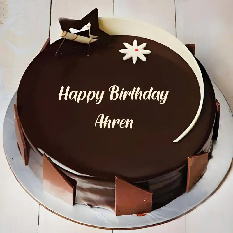 Happy Birthday Ahren Chocolate Star Cake