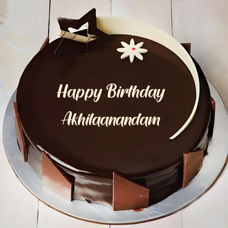 Happy Birthday Akhilaanandam Chocolate Star Cake