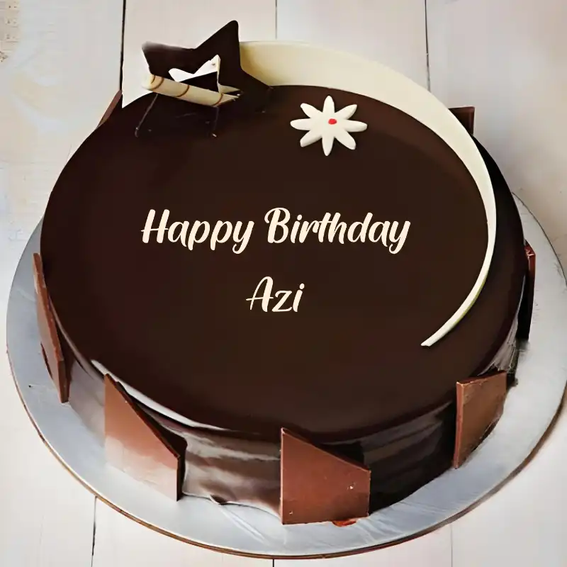 Happy Birthday Azi Chocolate Star Cake
