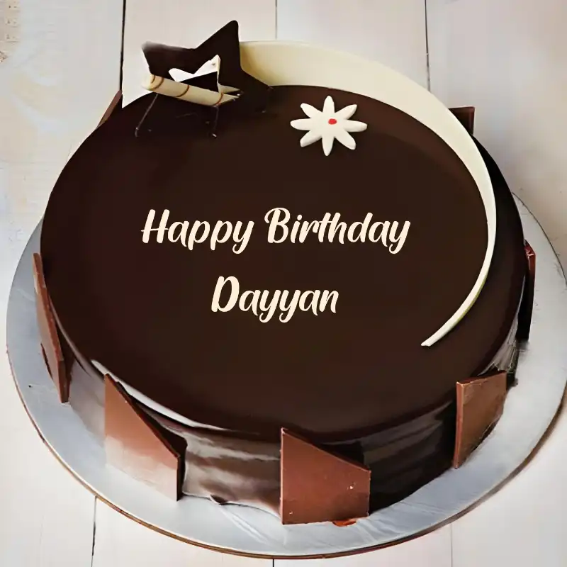Happy Birthday Dayyan Chocolate Star Cake