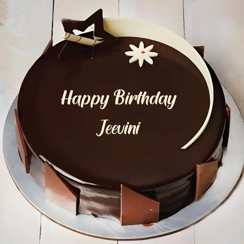 Happy Birthday Jeevini Chocolate Star Cake
