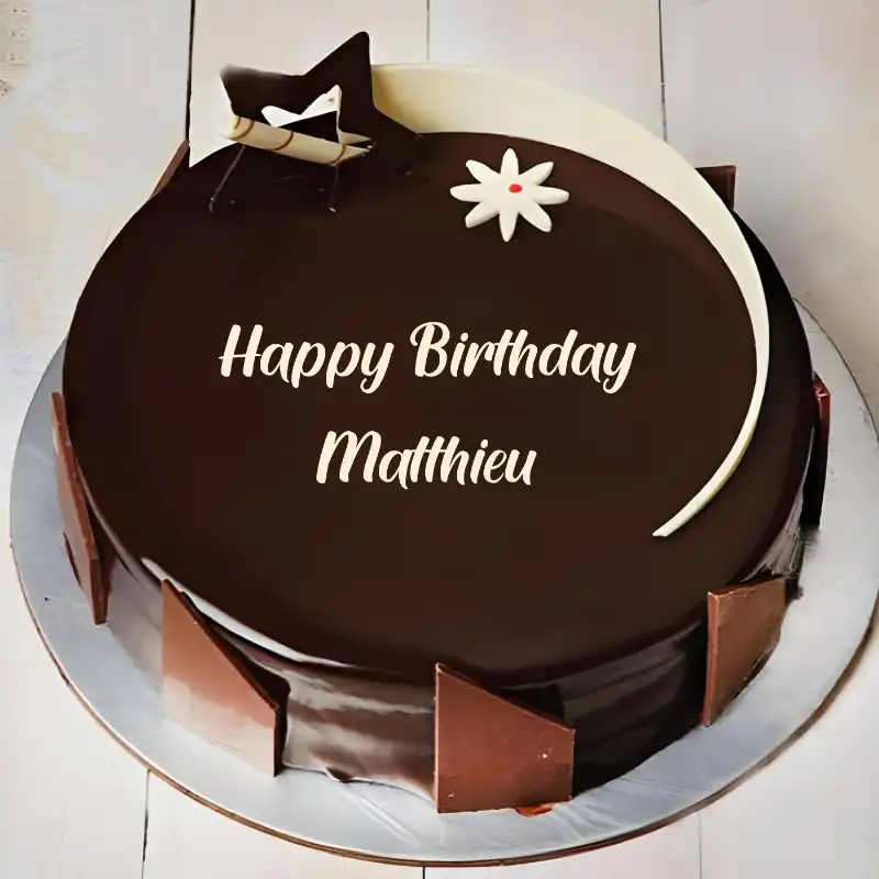 Happy Birthday Matthieu Chocolate Star Cake