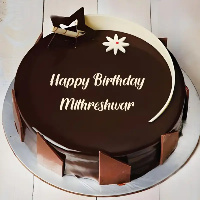 Happy Birthday Mithreshwar Chocolate Star Cake