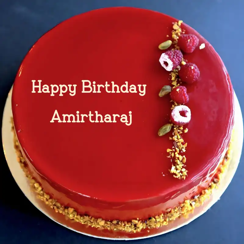 Happy Birthday Amirtharaj Red Raspberry Cake