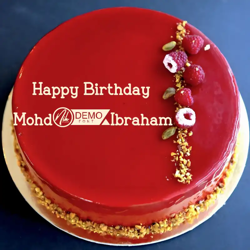 Happy Birthday Mohd.Ibraham Red Raspberry Cake