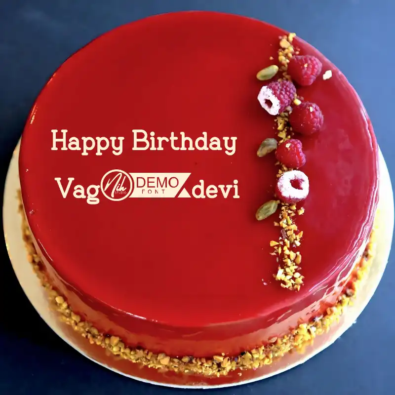 Happy Birthday Vag-devi Red Raspberry Cake