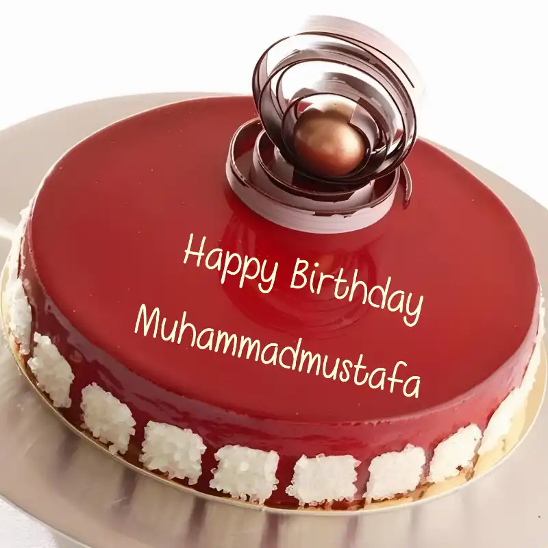 Happy Birthday Muhammadmustafa Beautiful Red Cake