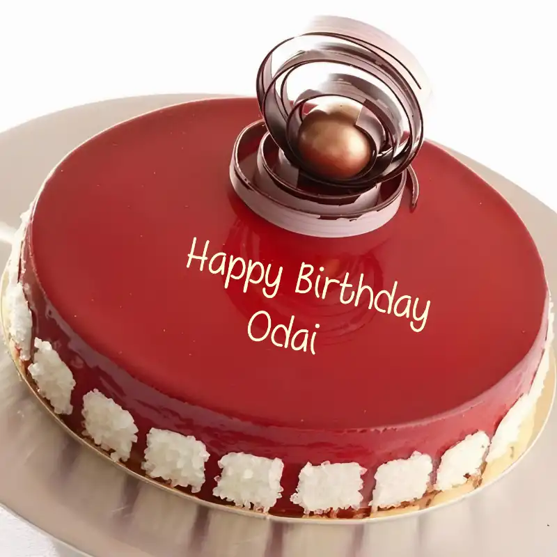 Happy Birthday Odai Beautiful Red Cake