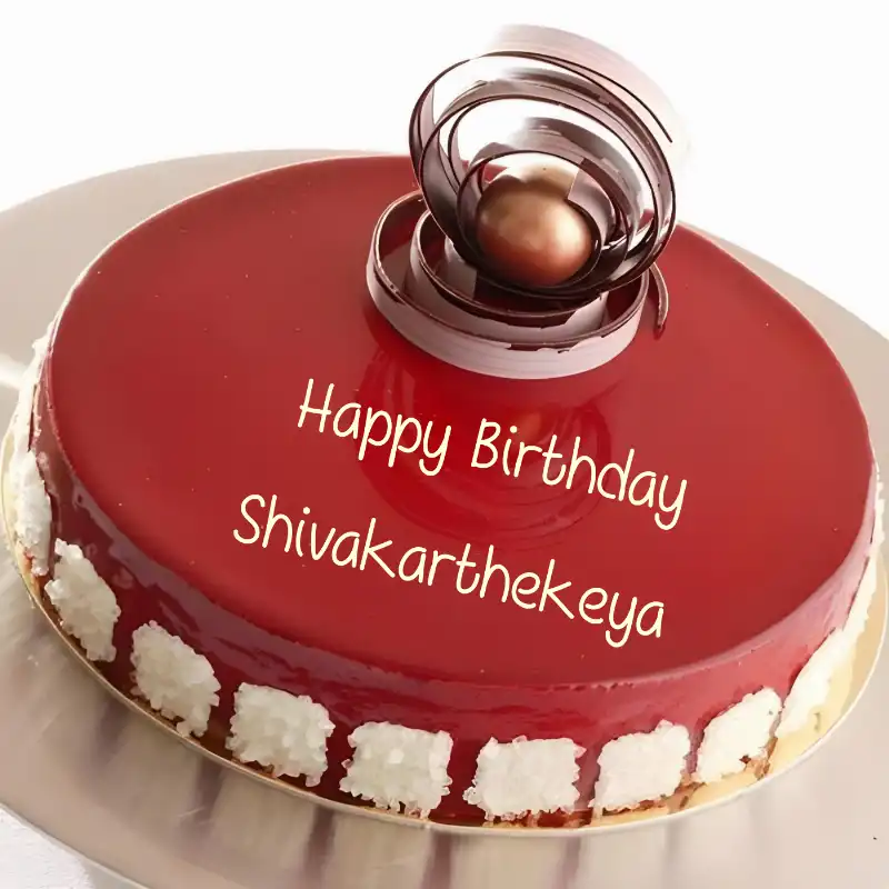 Happy Birthday Shivakarthekeya Beautiful Red Cake