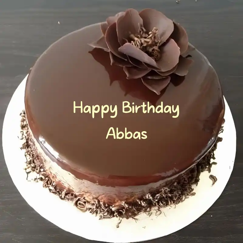 Happy Birthday Abbas Chocolate Flower Cake