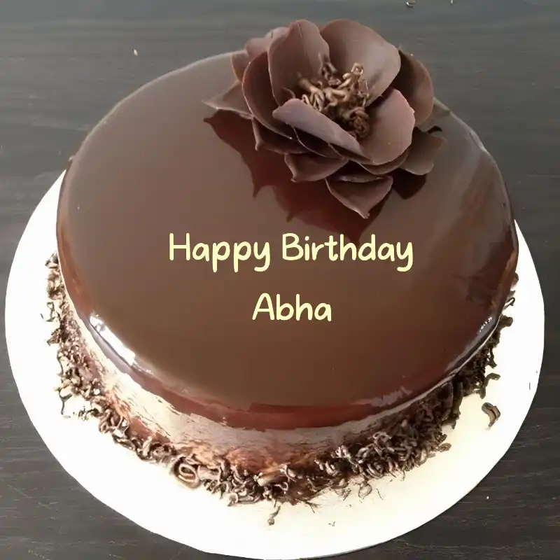 Happy Birthday Abha Chocolate Flower Cake