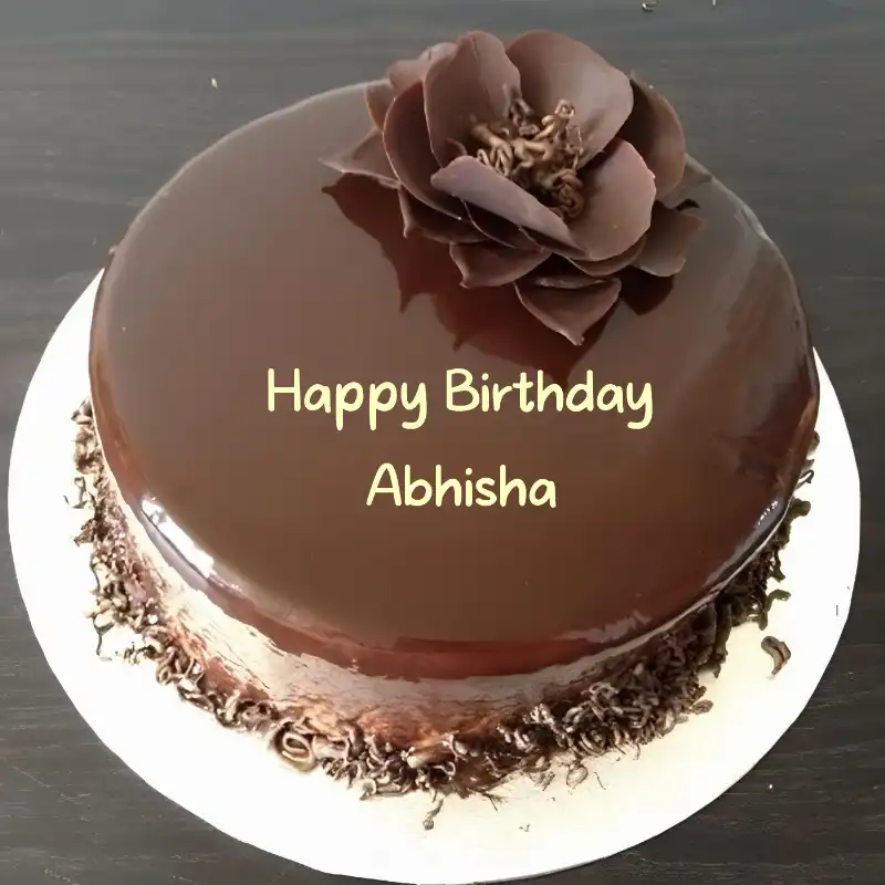Happy Birthday Abhisha Chocolate Flower Cake