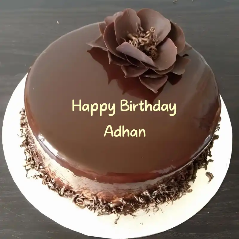 Happy Birthday Adhan Chocolate Flower Cake
