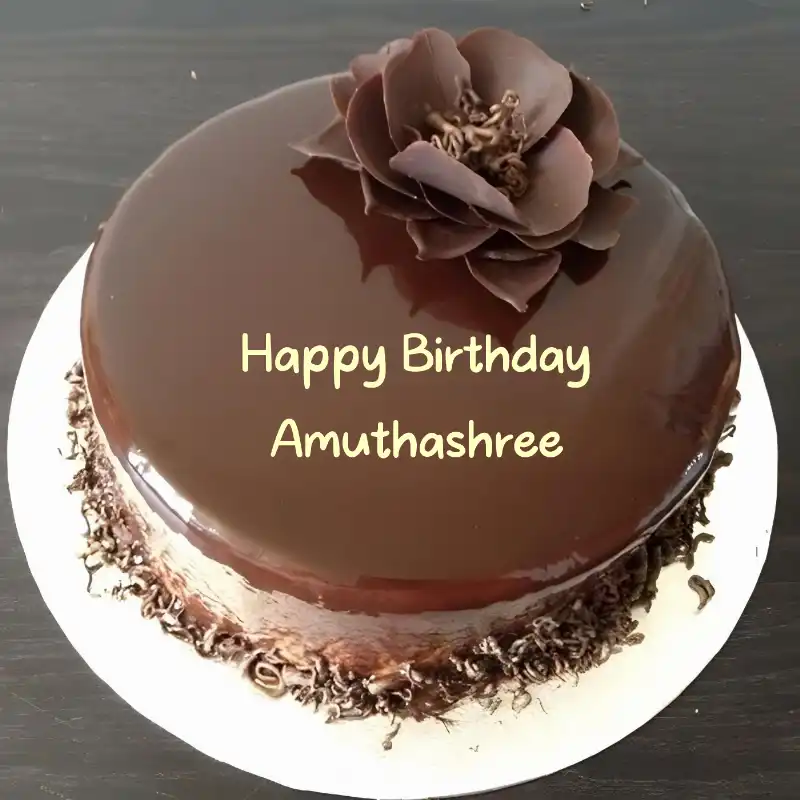 Happy Birthday Amuthashree Chocolate Flower Cake