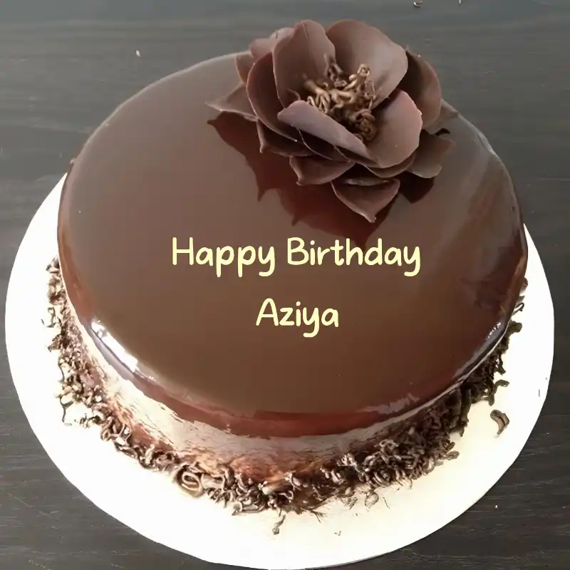 Happy Birthday Aziya Chocolate Flower Cake