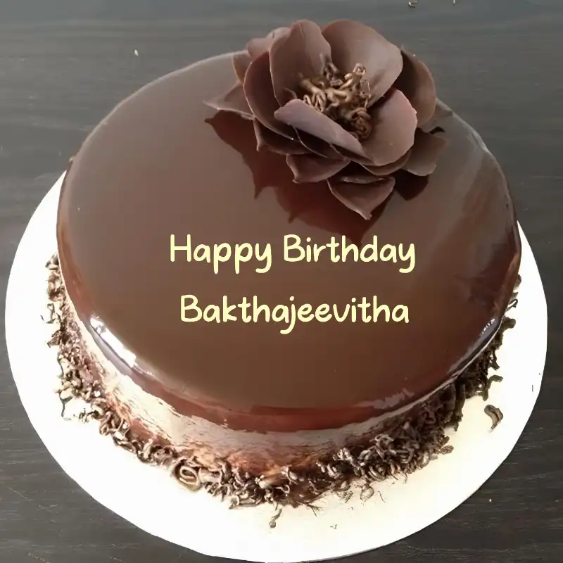 Happy Birthday Bakthajeevitha Chocolate Flower Cake