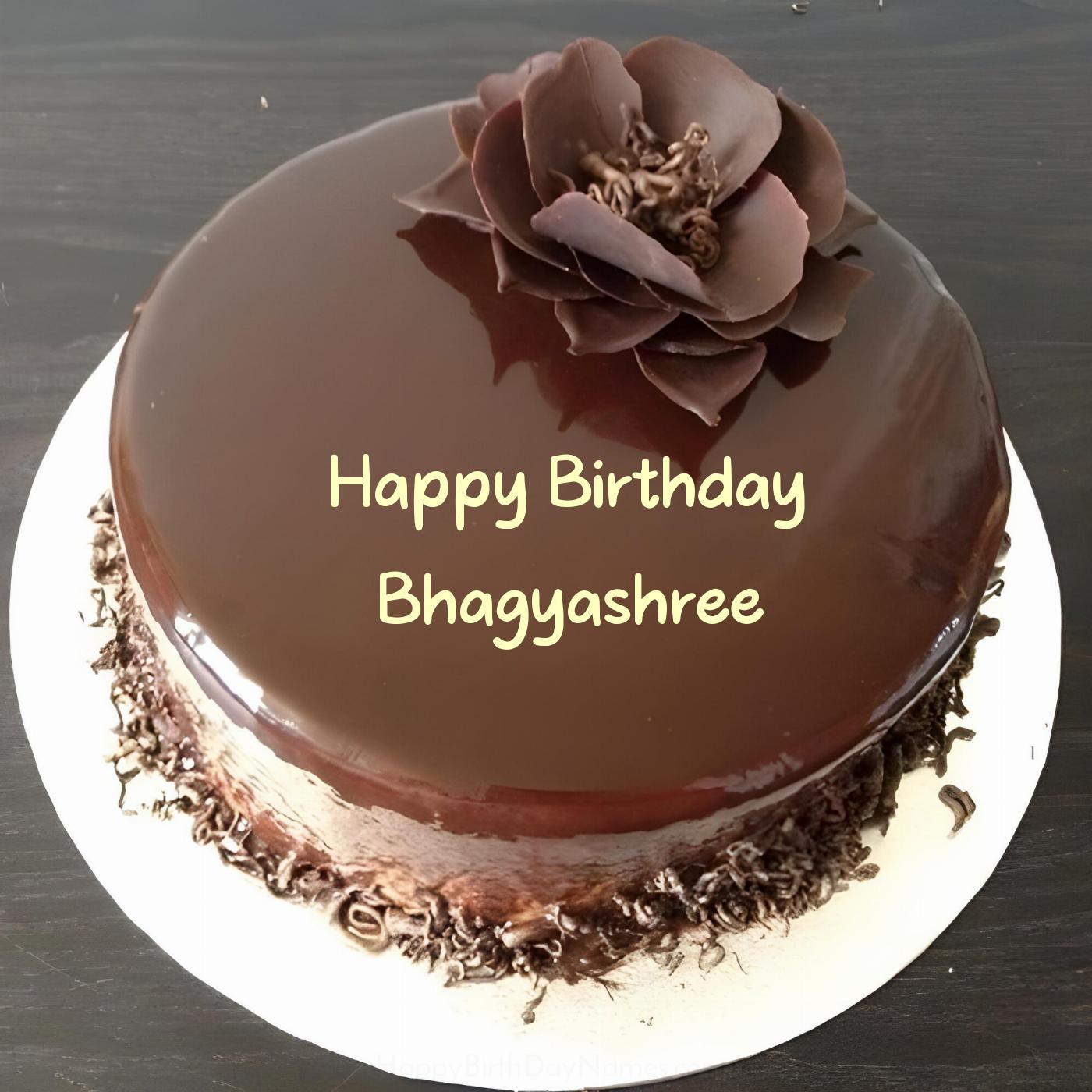 Happy Birthday Bhagyashree Chocolate Flower Cake