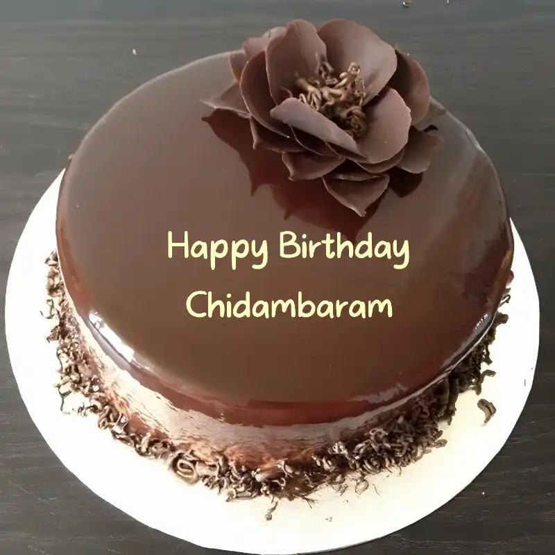 Happy Birthday Chidambaram Chocolate Flower Cake
