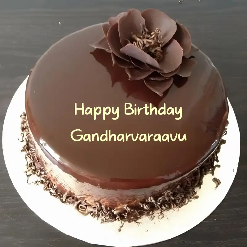 Happy Birthday Gandharvaraavu Chocolate Flower Cake