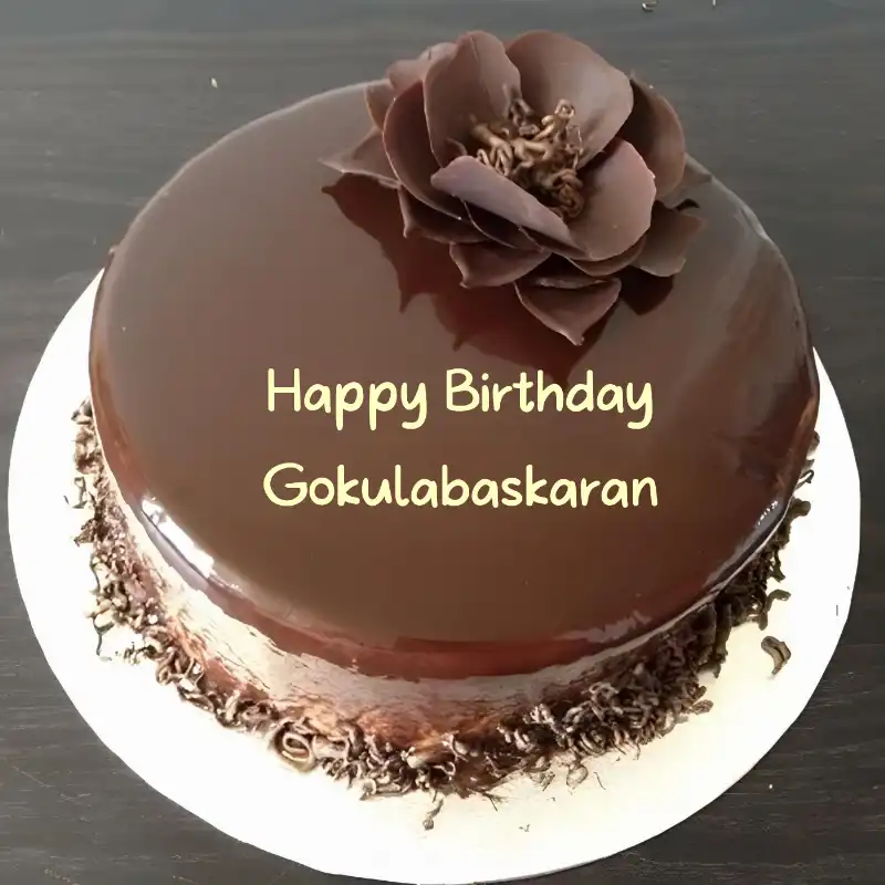 Happy Birthday Gokulabaskaran Chocolate Flower Cake