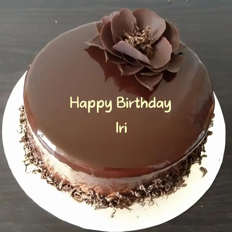 Happy Birthday Iri Chocolate Flower Cake