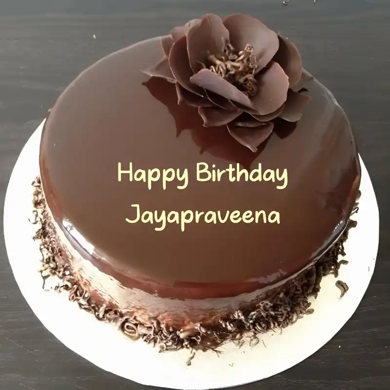 Happy Birthday Jayapraveena Chocolate Flower Cake