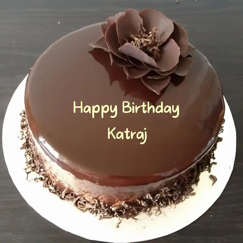 Happy Birthday Katraj Chocolate Flower Cake