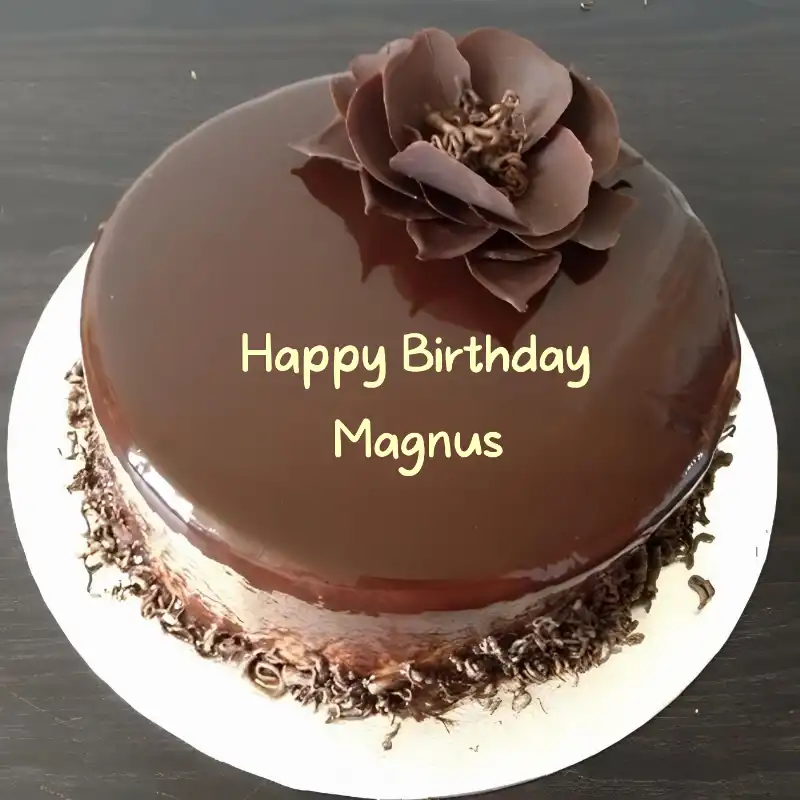 Happy Birthday Magnus Chocolate Flower Cake
