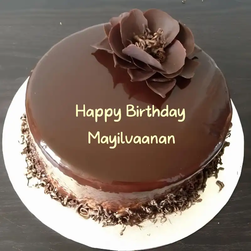 Happy Birthday Mayilvaanan Chocolate Flower Cake