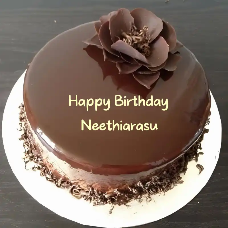 Happy Birthday Neethiarasu Chocolate Flower Cake