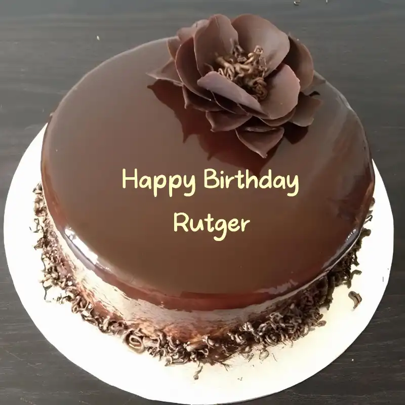 Happy Birthday Rutger Chocolate Flower Cake
