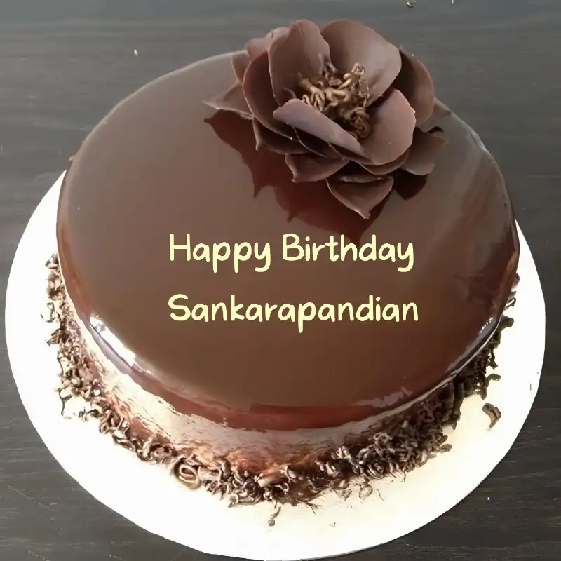 Happy Birthday Sankarapandian Chocolate Flower Cake