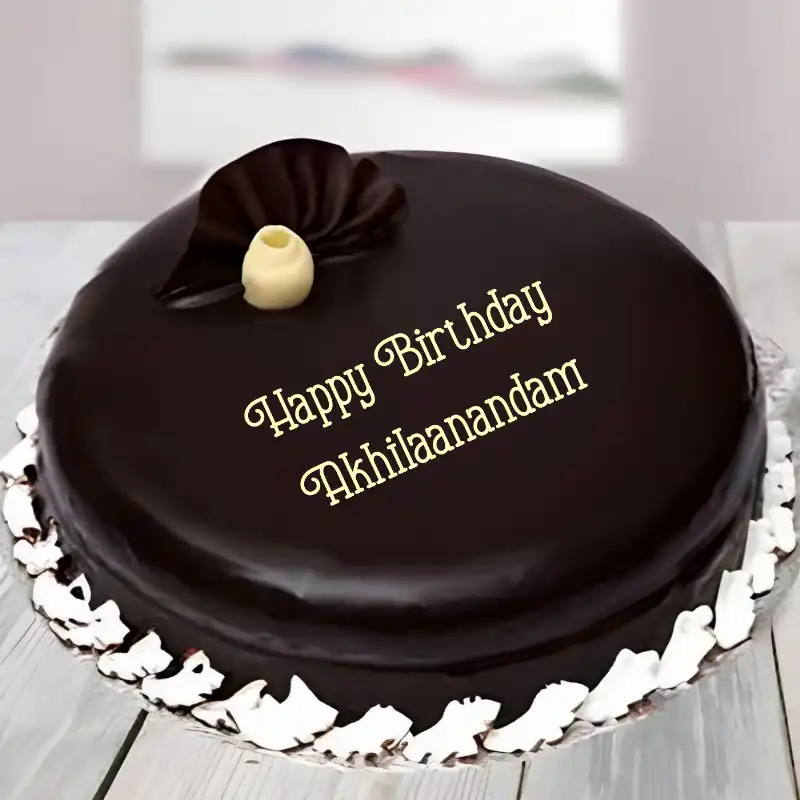 Happy Birthday Akhilaanandam Beautiful Chocolate Cake
