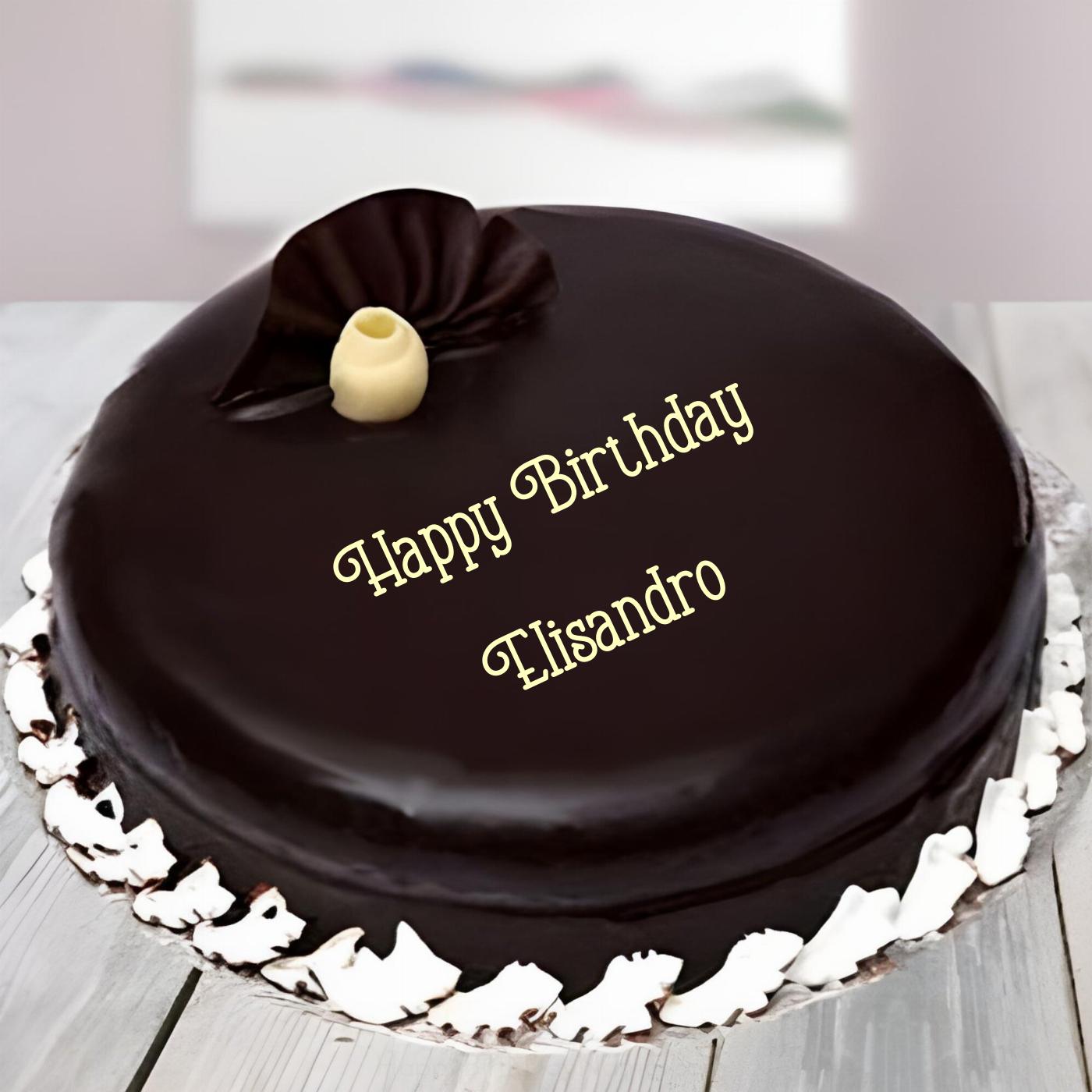 Happy Birthday Elisandro Beautiful Chocolate Cake
