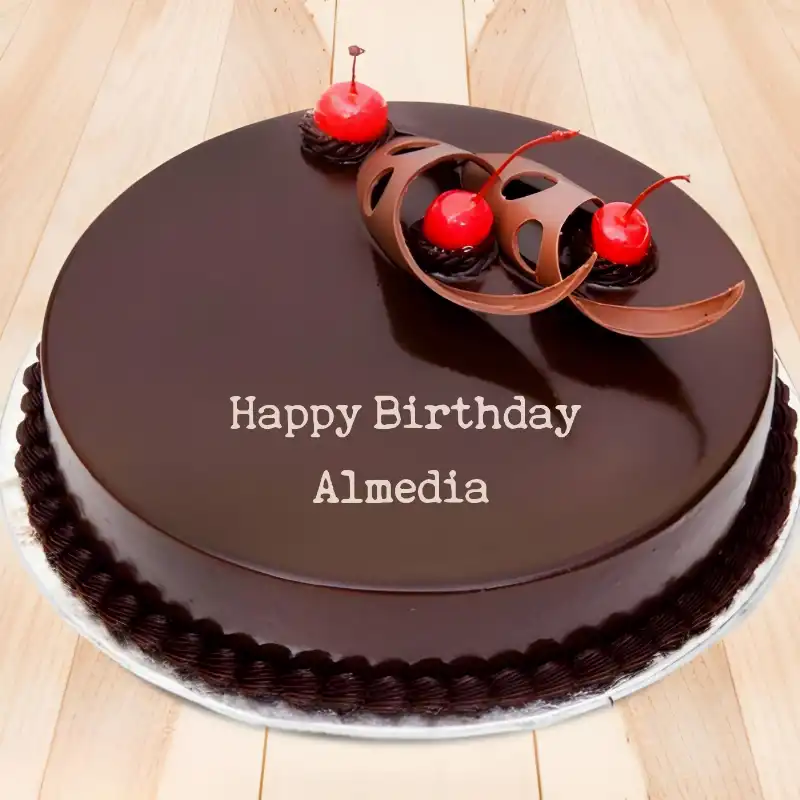 Happy Birthday Almedia Chocolate Cherry Cake