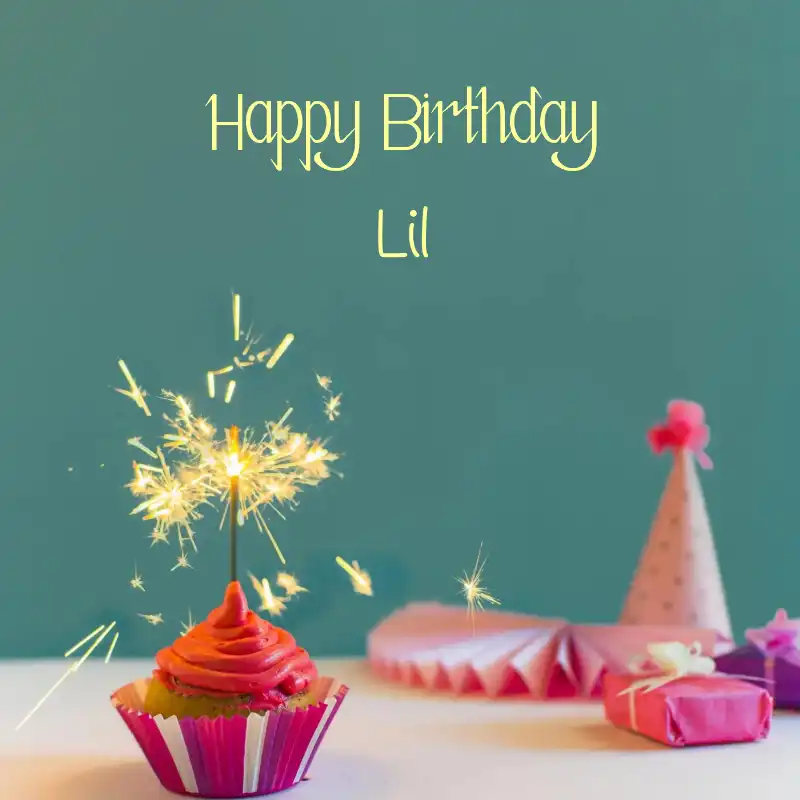 Happy Birthday Lil Sparking Cupcake Card