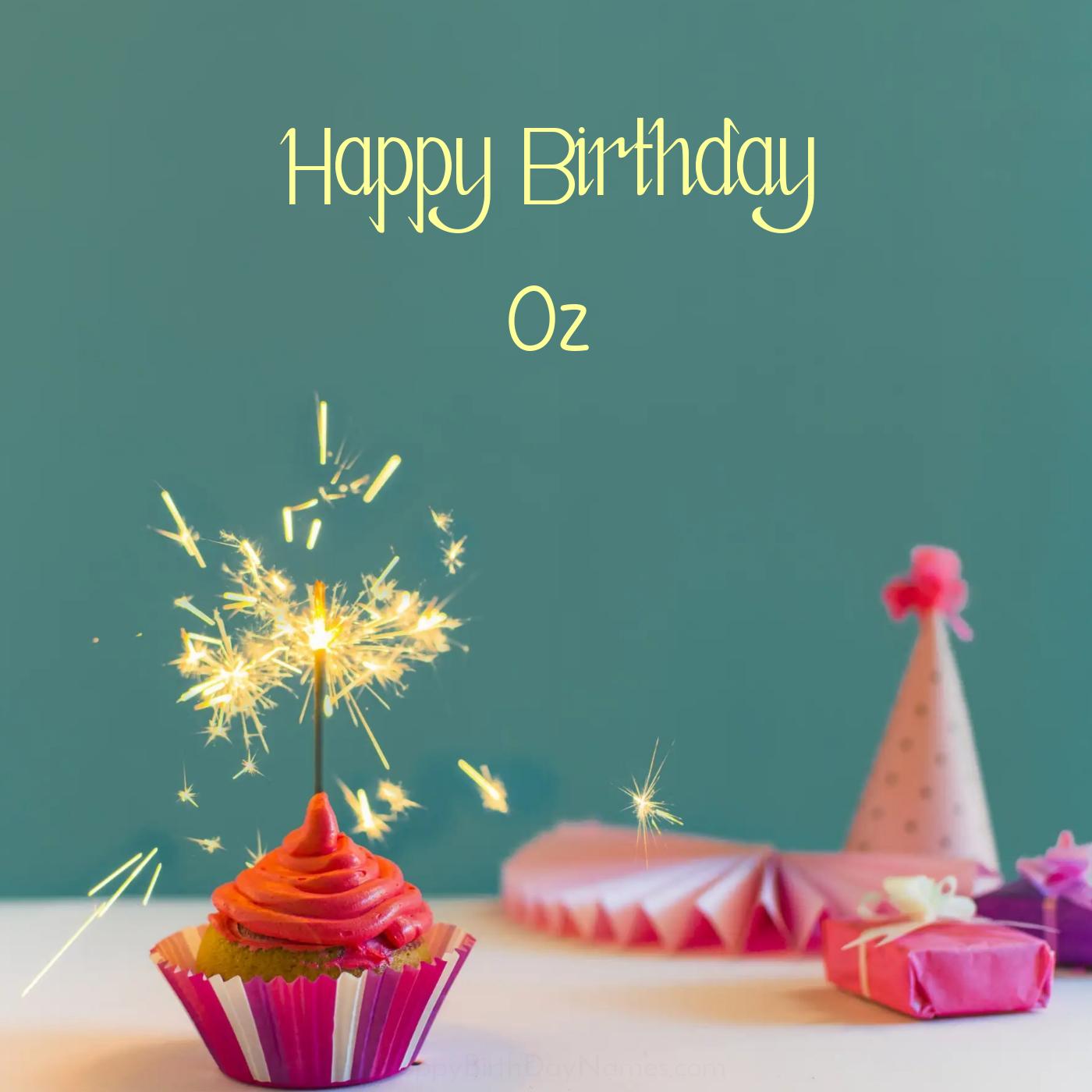 Happy Birthday Oz Sparking Cupcake Card