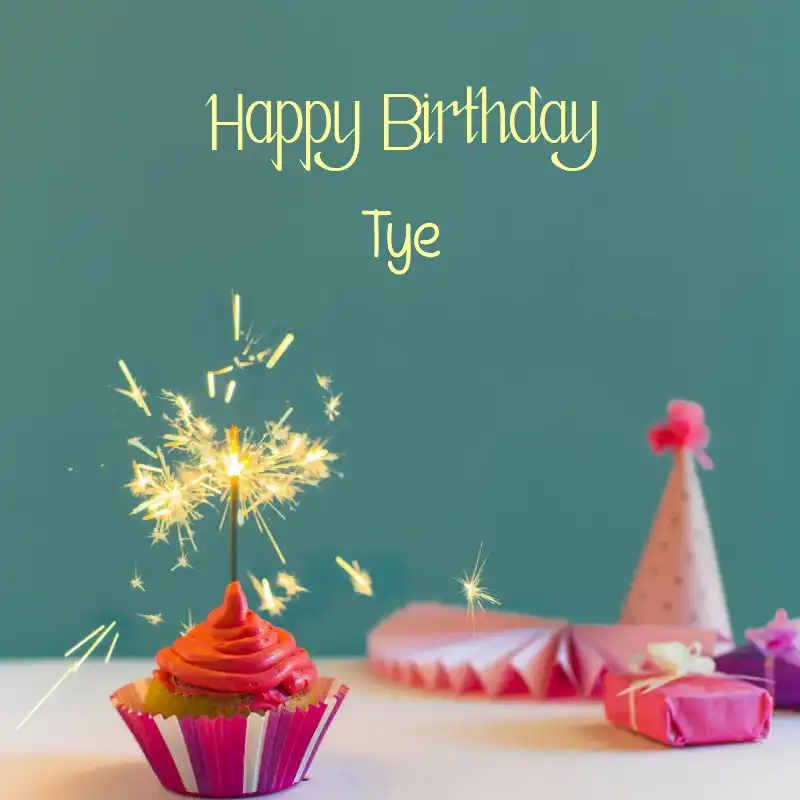 Happy Birthday Tye Sparking Cupcake Card