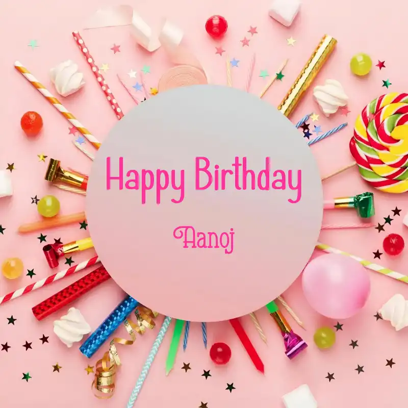 Happy Birthday Aanoj Sweets Lollipops Card