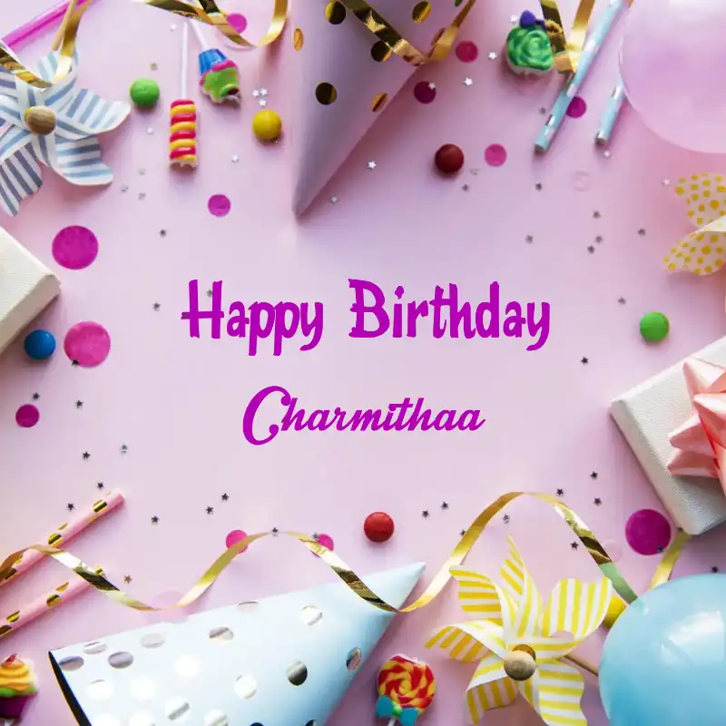 Happy Birthday Charmithaa Party Background Card