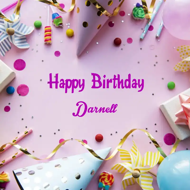 Happy Birthday Darnell Party Background Card
