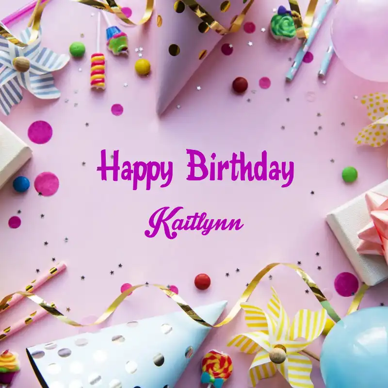 Happy Birthday Kaitlynn Party Background Card