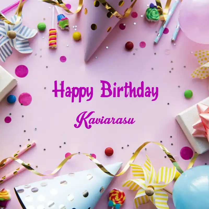 Happy Birthday Kaviarasu Party Background Card