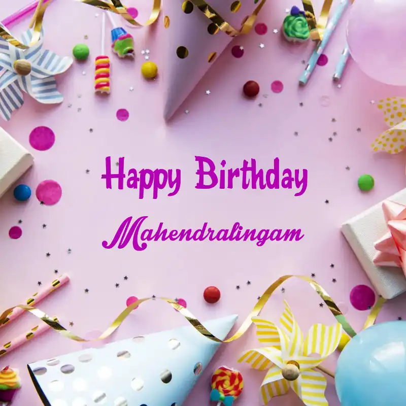 Happy Birthday Mahendralingam Party Background Card