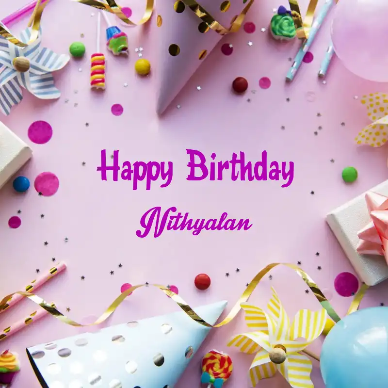 Happy Birthday Nithyalan Party Background Card