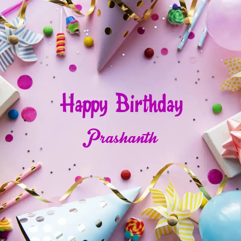 Happy Birthday Prashanth Party Background Card