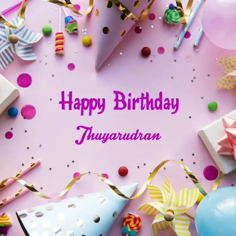 Happy Birthday Thuyarudran Party Background Card
